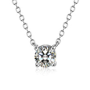 Dainty Choker Necklace Sterling Silver Cubic Zirconia solitaire choker