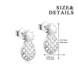 925 Sterling Silver Pineapple Stud Earrings Jewelry for Women Girl kid Ear Stud