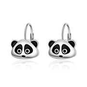 Sterling Silver Cute Raccoon Leverback Earrings Hoop Dangle Earrings Gifts