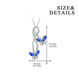 Butterfly Necklace Infinity Pendant with Blue Crystals,Butterfly Jewelry Gifts