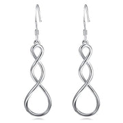 Twist Hoop Infinity Earrings Polish Finished  Earrings with French Fishhook for Women Girls