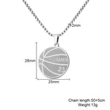 Basketball necklace with custom inspirational text