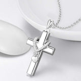 925 Sterling Silver Cross Urn Necklace for Ashes Cremation Jewelry for Ashes of Loved Ones Keepsake