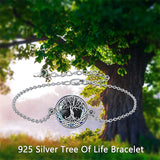 Tree of Life Urn Bracelet for Ashes 925 Sterling Silver Tree of Life Cremation Keepsake Pendant Locket Bracelet for Women Mom