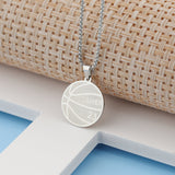 Basketball necklace with custom inspirational text