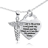 925 Sterling Silver Caduceus Angel Nursing Themed Pendant Necklace 18"