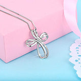 Sterling Silver Infinity Cross Pendant Necklace