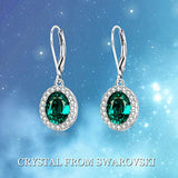 Halo Series Earrings Leverback Earrings with Crystal