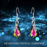 Sterling Silver Peacock Dangle Drop Earrings with Crystals Fine Jewelry Gift for Women Girls