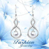 925 Sterling Silver Drop Earrings Infinity Love Knot Earrings with Fishhook