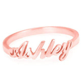 925 Sterling Silver Personalized Script Name Ring