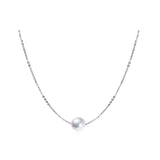 Sterling Silver Single Pearl Choker Necklace for Women Girls  Freshwater Cultured Pearls Wedding Bridesmaids Anniversary Gifts