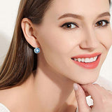 Bella Series Earrings Leverback Drop Pierced Earrings with Crystal crystal