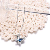 Butterfly Necklace for Women with Blue Crystals