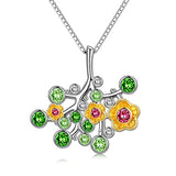 August Sterling Silver Peridot Necklace for Girls and Women Flower Tree of Life Grandma Jewelry Gift Crystals Pendant