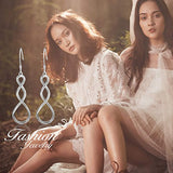 Twist Hoop Infinity Earrings Polish Finished  Earrings with French Fishhook for Women Girls