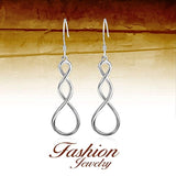 Twist Hoop Infinity Earrings Polish Finished  Earrings with French Fishhook for Women Girls