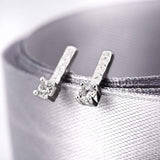 Bar Stud Earring Sterling Silver Cubic Zirconial Line Earrings Simplify Stick Earrings