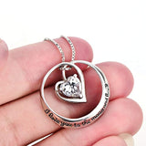 I Love You to The Moon and Back Sterling Silver Clear Crystal Infinity Heart Pendant Necklace 18"