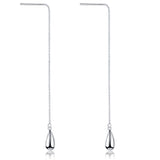 Threader Earrings 925 Sterling Silver Teardrop, Feather, Leaf Dangle Drop Earrings for Women