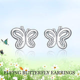 Butterfly 925 Sterling Silver Stud Earrings Kids Baby Girl Earring