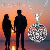 Viking Compass Celtic Knot Urn Necklace for Ashes Sterling Silver Abalone Shell Viking Jewelry for Men Cremation Jewelry Keepsake Pendant Necklace