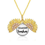 You are My Sunshine Sunflower Necklace in Gold Sterling Silver