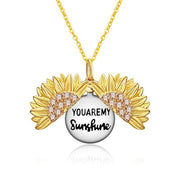 You are My Sunshine Sunflower Necklace in Gold Sterling Silver