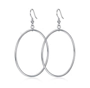 Hoop Earrings Sterling Silver Large Circle Endless Earrings Jewelry for Women Girls