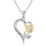 Sterling Silver Sunflower Necklace Series for Women Girls You are My Sunshine