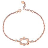 Rose Gold Plated Sterling Silver Infinity Love Heart Bracelet with Cubic Zircon