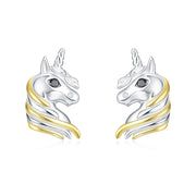 Unicorn Stud Earrings Sterling Silver for Women Or Girls