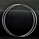 925 Sterling Silver Circle Endless Hoop Earrings for Women Girls