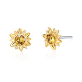 Sun Flower Series Earrings Studs with Crystal