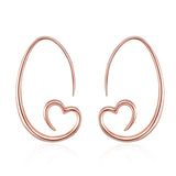 Rose Gold Plated Sterling Silver Love Earrings Jewelry with Cubic Zircon