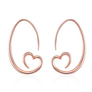 Rose Gold Plated Sterling Silver Love Earrings Jewelry with Cubic Zircon