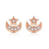 Rose Gold 925 Sterling Silver Stud Earrings Jewelry for Women(Cubic Zirconia Earrings)