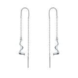 Sterling Silver Dangle Drop Earrings Wave dangle earrings