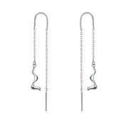 Sterling Silver Dangle Drop Earrings Wave dangle earrings