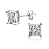 Sterling Silver Crystal 5-7mm Hypoallergenic Stud Earrings