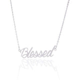 "Blessed "-Copper/925 Sterling Silver Personalized Name Necklace Adjustable Chain 16"-20" page sample