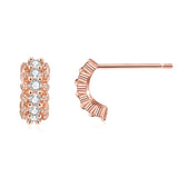 Rose Gold 925 Sterling Silver Earrings Stud for Women(Cubic Zirconia Earrings)