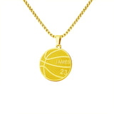 Basketball necklace with custom inspirational text