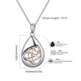 925 Sterling Silver Teardrop Urn Necklace for Ashes Celtic Knot Cremation Necklace Memorial Keepsake Jewelry for Ashes of Loved Ones