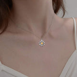 Daisy Urn Necklace for Ashes 925 Sterling Silver Sunflower Cremation Jewelry for Ashes Memory Jewelry for Women Men