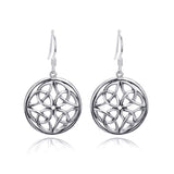 Drop Earrings Celtic knot drops in oxidized sterling silver