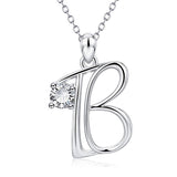 Initial Necklace 925 Sterling Silver Letters 26 Alphabet Pendant Necklace