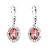 Halo Series Earrings Leverback Earrings with Crystal