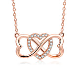 Sterling Silver Infinity Love Heart Necklace Jewelry with Cubic Zircon for Women Mom Wife Lover