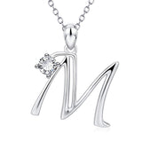 Initial Necklace 925 Sterling Silver Letters 26 Alphabet Pendant Necklace